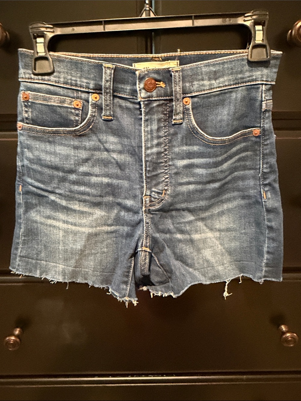 Madewell Blue Cutoff Denim Shorts with Raw Hem